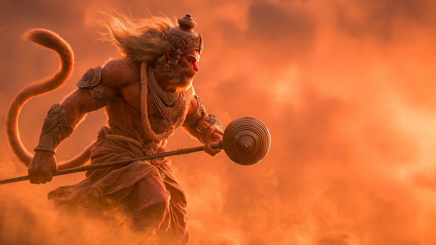 छम-छम नाचे हनुमान राम की धुन में भजन